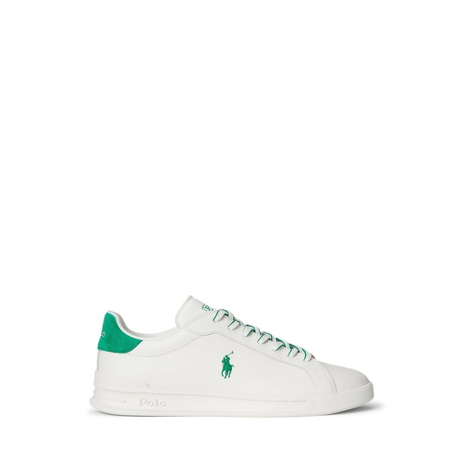 Baskets en cuir HERITAGE COURT blanc/vert <span itemprop=