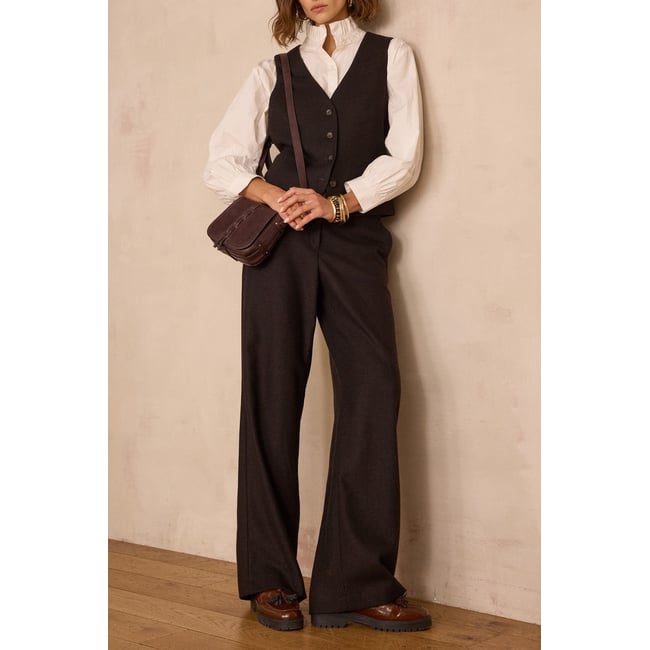 Maison 123 PANTALON FERGUSON P CHEVRONS marron <span itemprop=