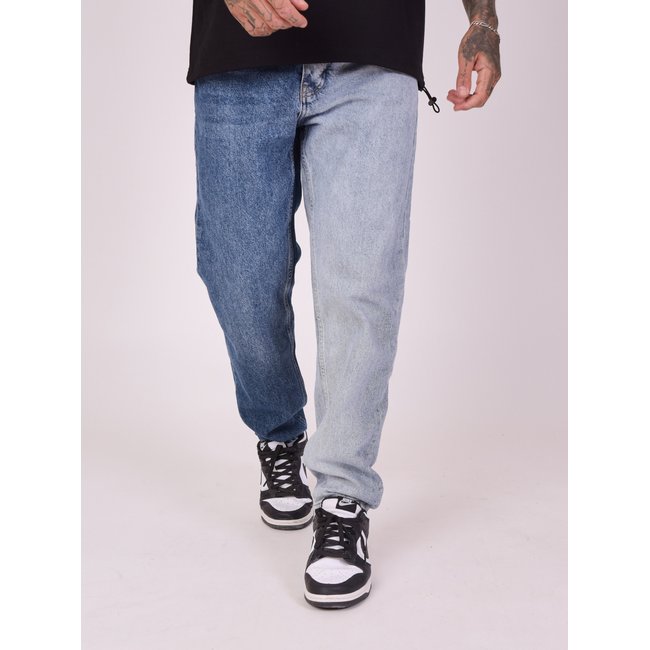 Jean ample multicolore <span itemprop=