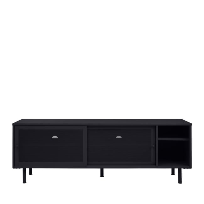 Meuble TV 2 portes, 2 niches en métal L160cm- KISO - DRAWER