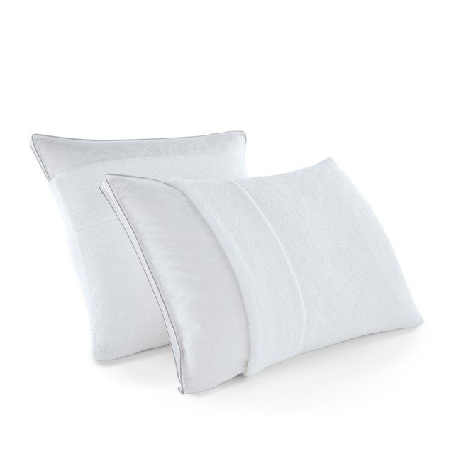 Protège oreiller éponge 100% coton Couleur blanc <span itemprop=
