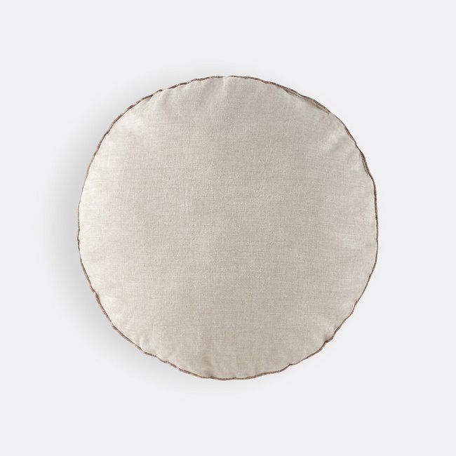 Coussin rond en lin lavé, Onega - LA REDOUTE INTERIEURS