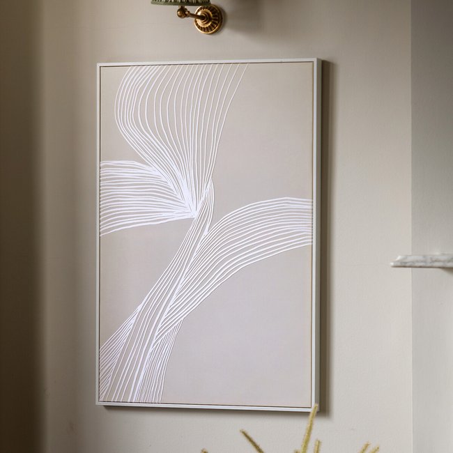 70x100cm Entwined Framed Canvas, natural, SO'HOME