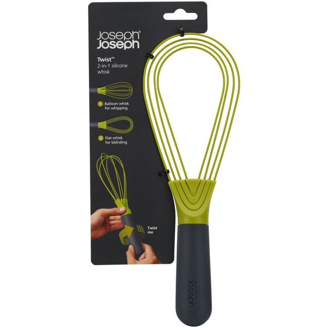 Fouet en silicone 2 en 1 twist vert <span itemprop=