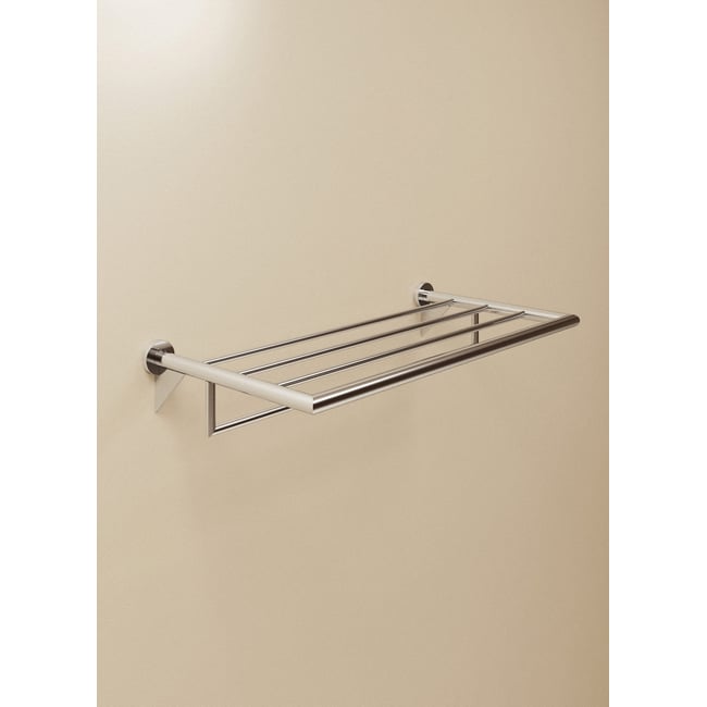 Porte Serviette Tablette mural avec vis ou adhésif KUBIC COOL Couleur chrome <span itemprop=
