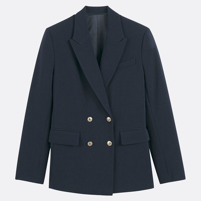 Signatures Auriane Regular Fit Military-Style Blazer, navy blue, LA REDOUTE COLLECTIONS