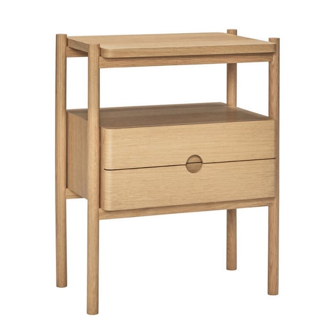 Table de chevet bois tiroirs  Appeal Couleur bois clair <span itemprop=