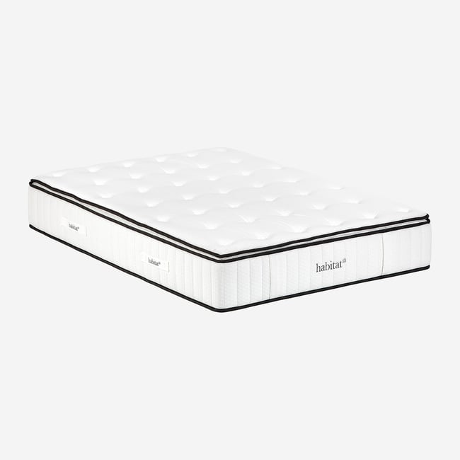Matelas hybride ressorts ensachés et mousse à mémoire de forme avec surmatelas HYBRIDE EXCELLENCE Couleur blanc <span itemprop=