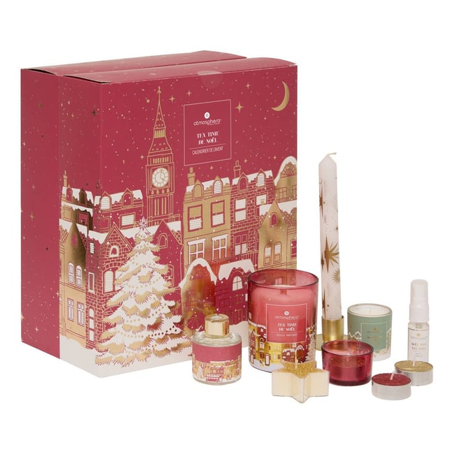 Calendrier de l'avent coffret senteur TEA TIME Couleur rouge <span itemprop=