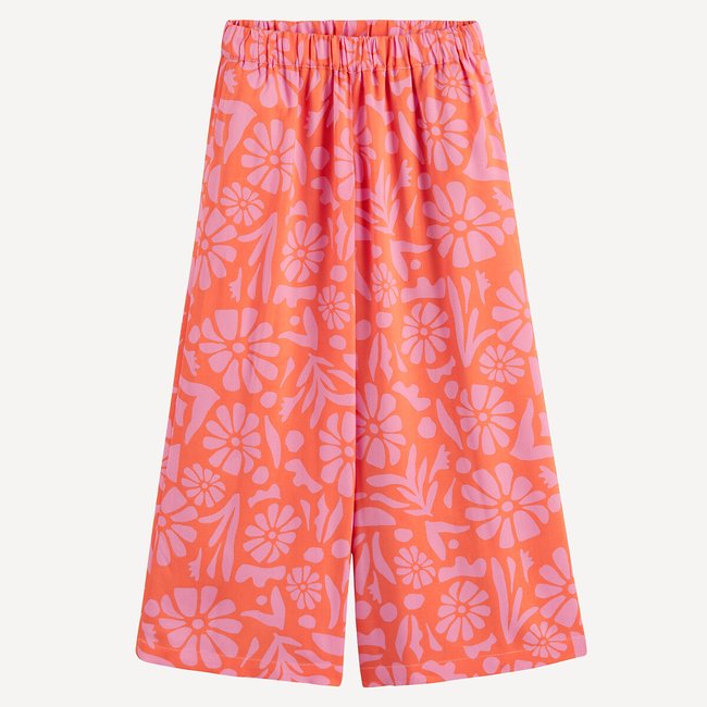 Pantalon large imprimé imprimé orange <span itemprop=