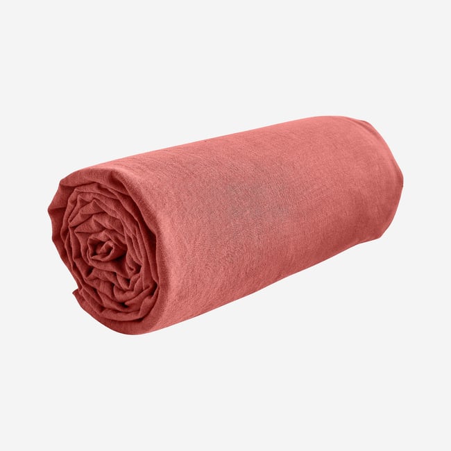 Drap housse en lin BRUNELLE - HABITAT