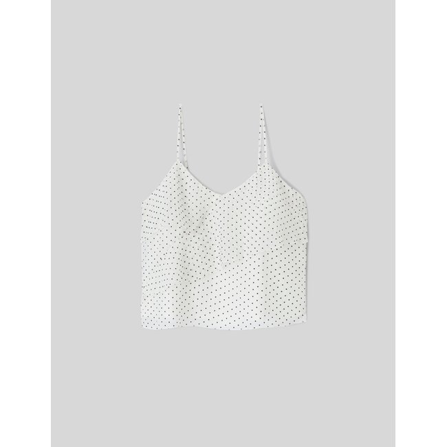 Top imprimé pois ecru <span itemprop=