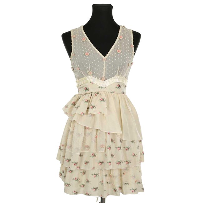 Robe en soie - Très Bon État beige <span itemprop=