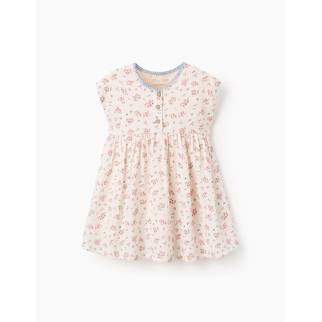 Robe en Coton Floral beige clair <span itemprop=