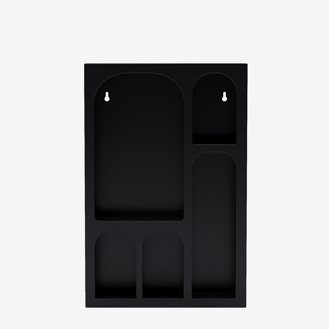 Étagère murale en bois noire 5 niches - HORTENSE Couleur noir <span itemprop=