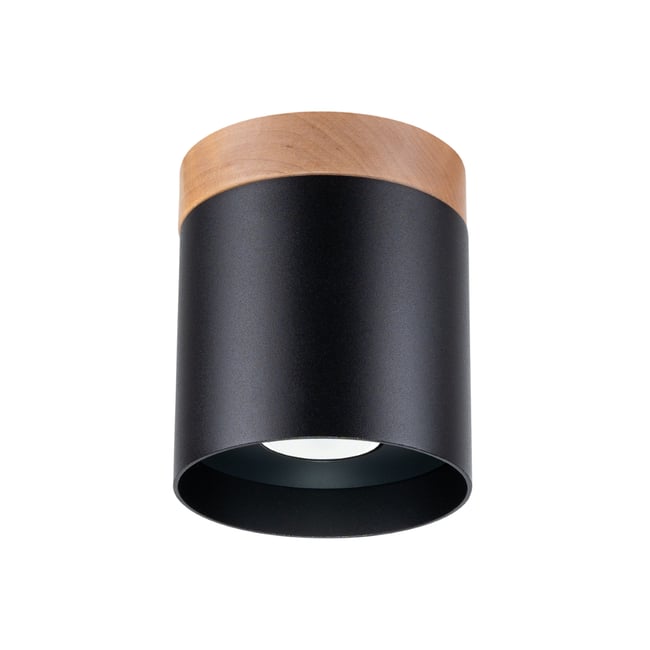 Plafonnier Bois Noir/Bois Naturel GU10 1 Rif Couleur noir <span itemprop=