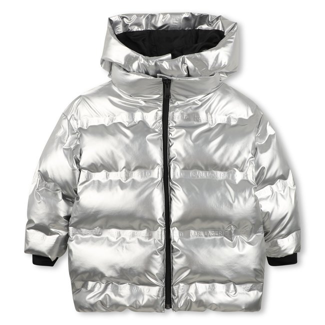 Doudoune à capuche silver <span itemprop=
