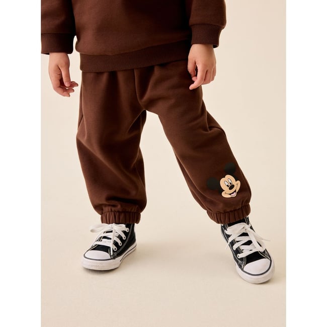 Sweat mickey et pantalon de jogging marron chocolat <span itemprop=