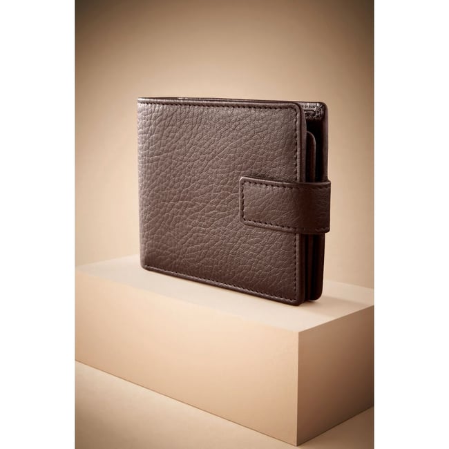 Portefeuille en cuir grand format Signature - NEXT