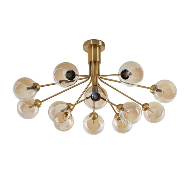 Suspension design 12 boules ambrées - AUDREY Couleur v019843 <span itemprop=