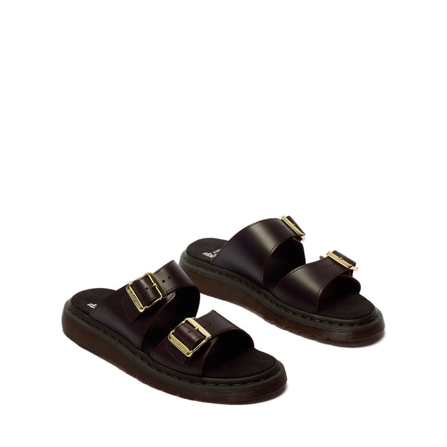 Josef Atlas Leather Mules, dark burgundy red, DR. MARTENS