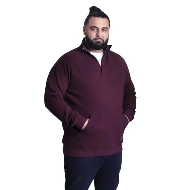 Sweat matelassé à col montant zippé LANCASTER bordeaux <span itemprop=