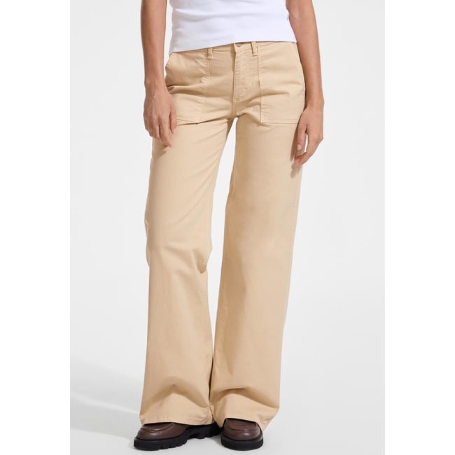 Pantalon Jambe Large beige <span itemprop=