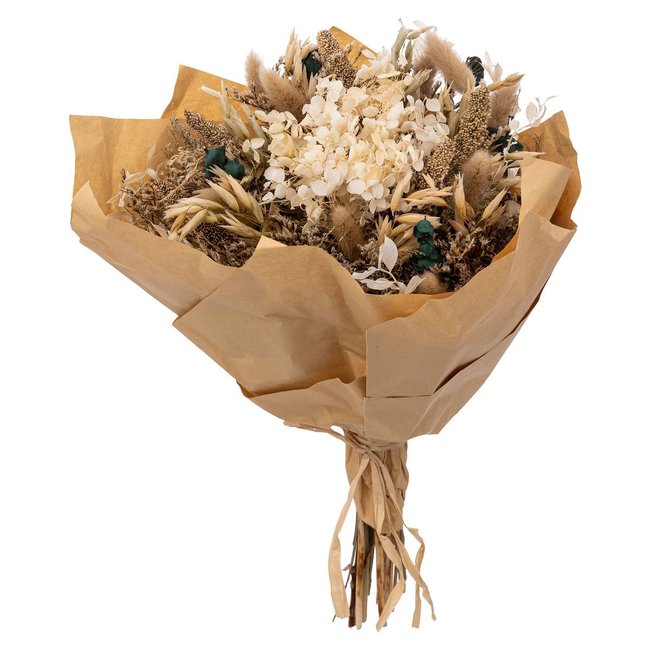 Bouquet de fleurs séchées Couleur ivoire <span itemprop=