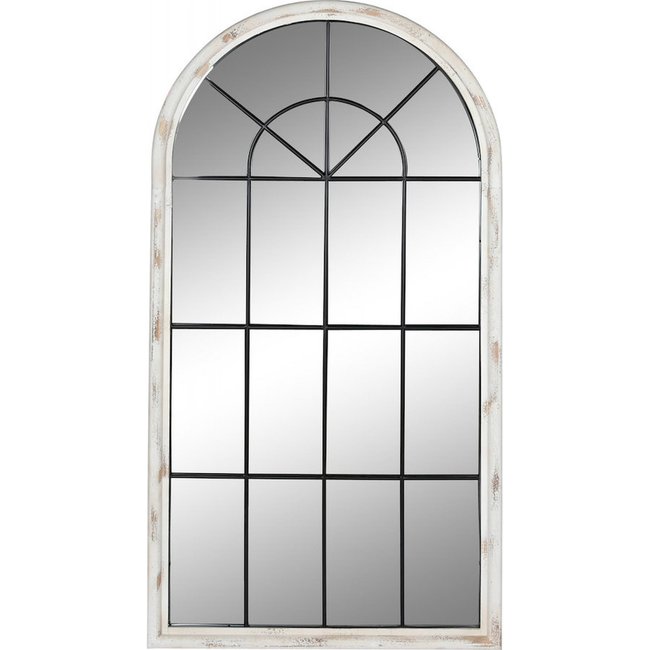 Miroir bois effet fenêtre, Tradicional Couleur brun vieilli effet fenêtre archée <span itemprop=