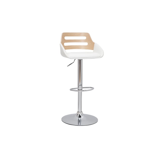 Tabouret de bar design relevable PERNIK Couleur blanc <span itemprop=