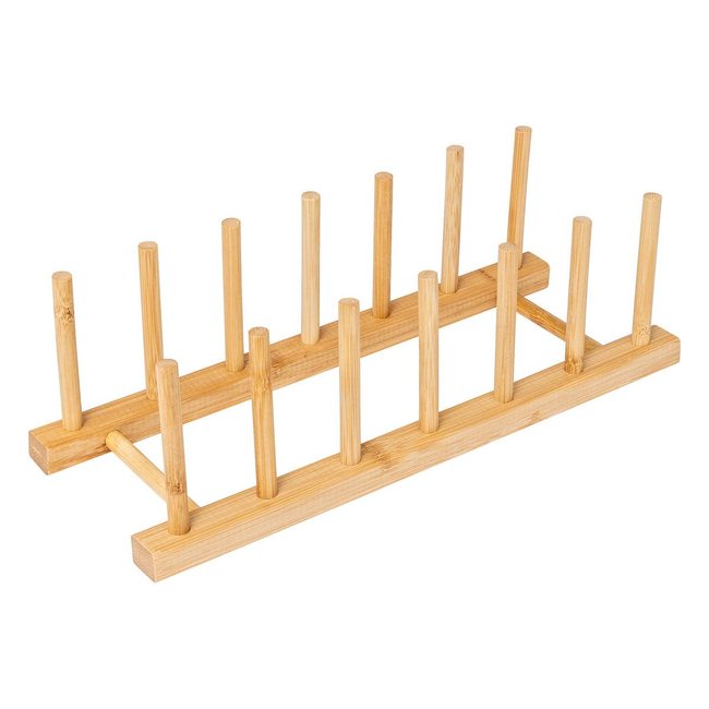 Rack 6 assiettes en bambou Couleur beige <span itemprop=