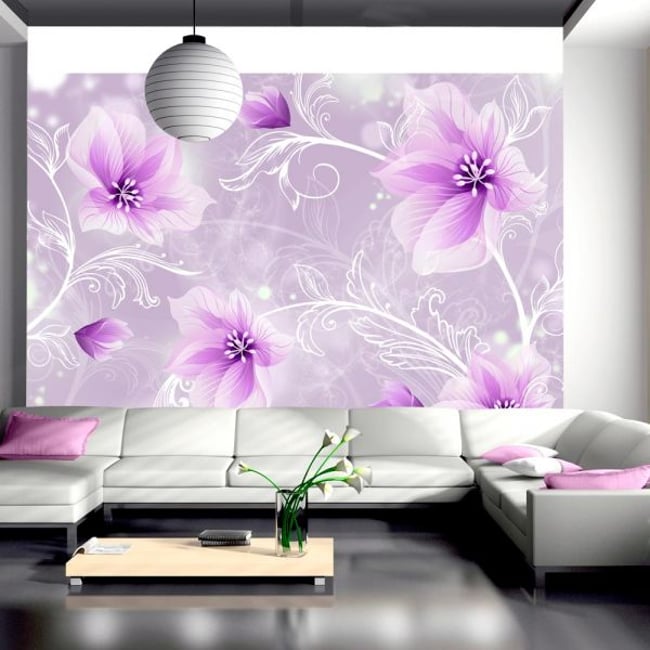 Papier peint intissé panoramique Mysterious fun Couleur violet <span itemprop=