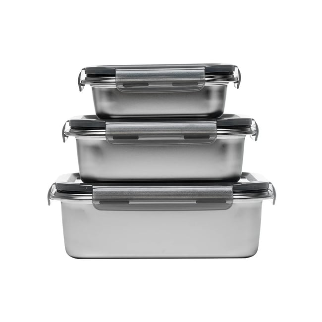 3 boites rectangulaires Couleur argenté <span itemprop=