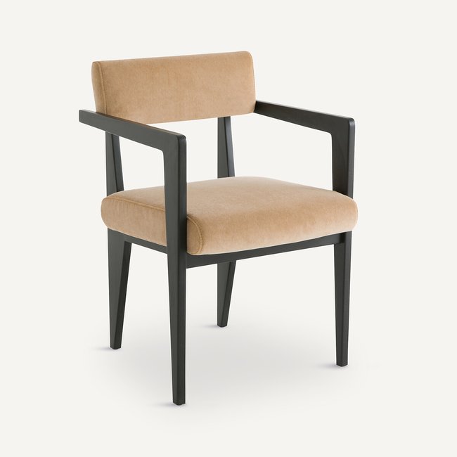 Tafelfauteuil, beukenhout en fluweel, Izag <span itemprop=