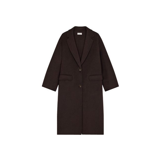 Manteau long, col tailleur NERON marron <span itemprop=