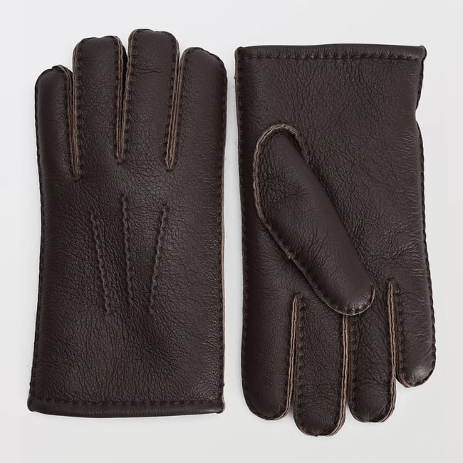 Gants fourrés en cuir arbre <span itemprop=