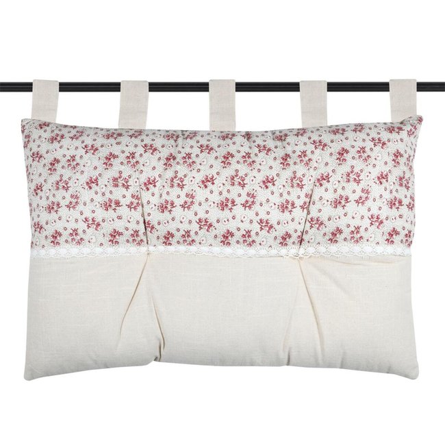 Tête de lit à passant esprit fleuri Couleur rose <span itemprop=