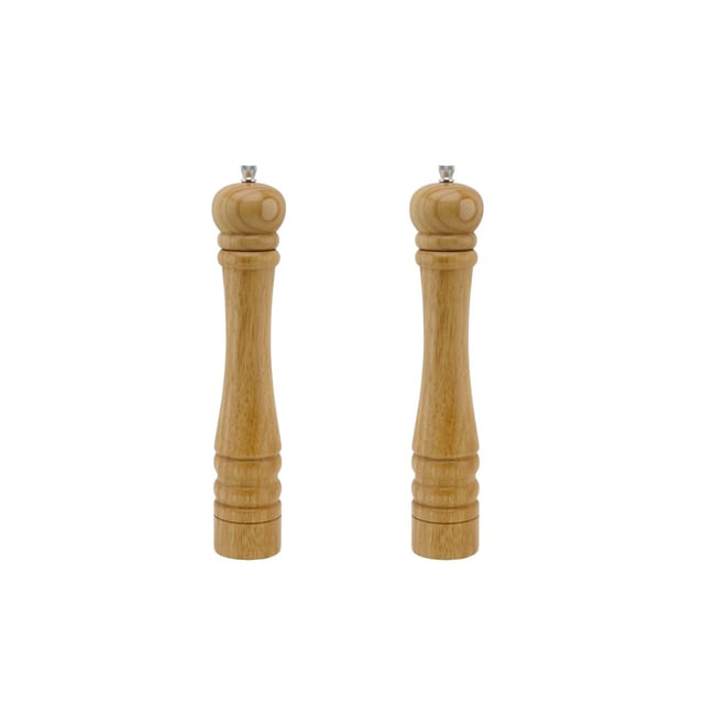 Ensemble de 2 Moulins à poivre manuel couleur bois 32 cm Divers bois brun <span itemprop=