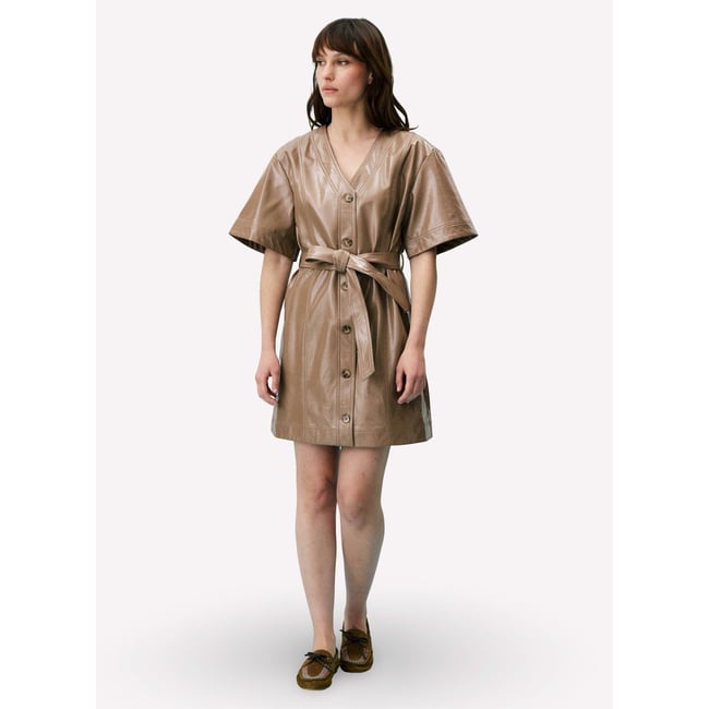 Robe en coton CERATINA beige <span itemprop=