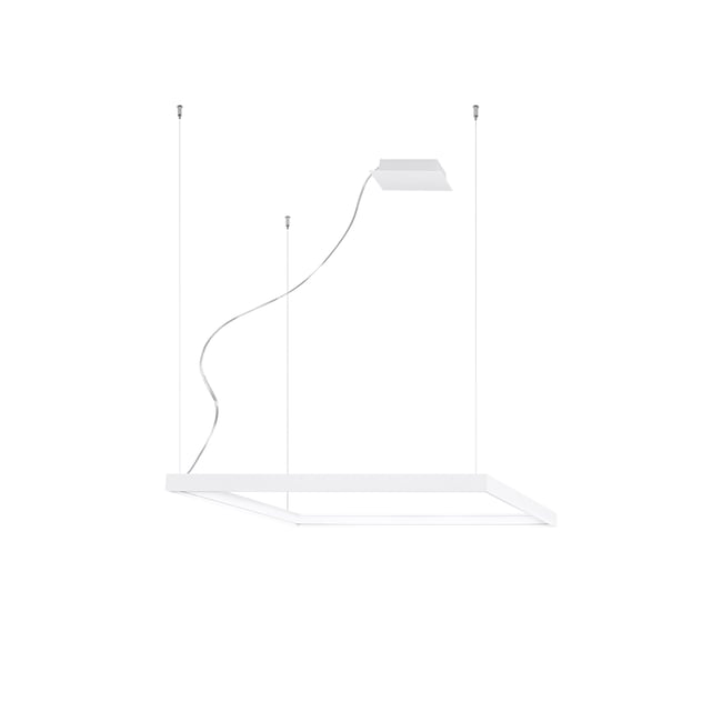 Lustre Aluminium Blanc LED 1 Nelya Couleur blanc <span itemprop=