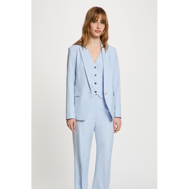 Veste ajustée rayures bleu ciel <span itemprop=