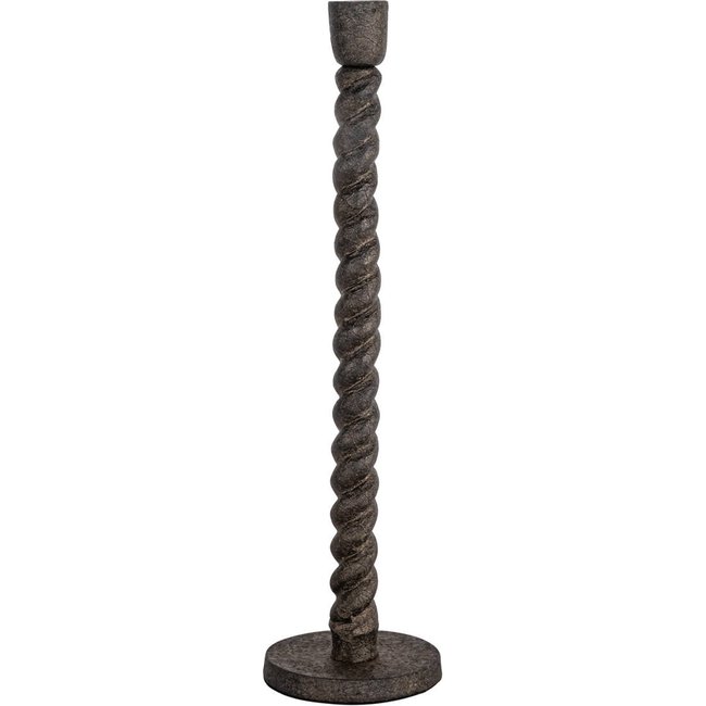 Bougeoir haut en aluminium finition laiton Couleur laiton antique <span itemprop=