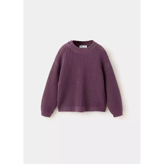 Pull-over maille relaxed-fit lie de vin <span itemprop=