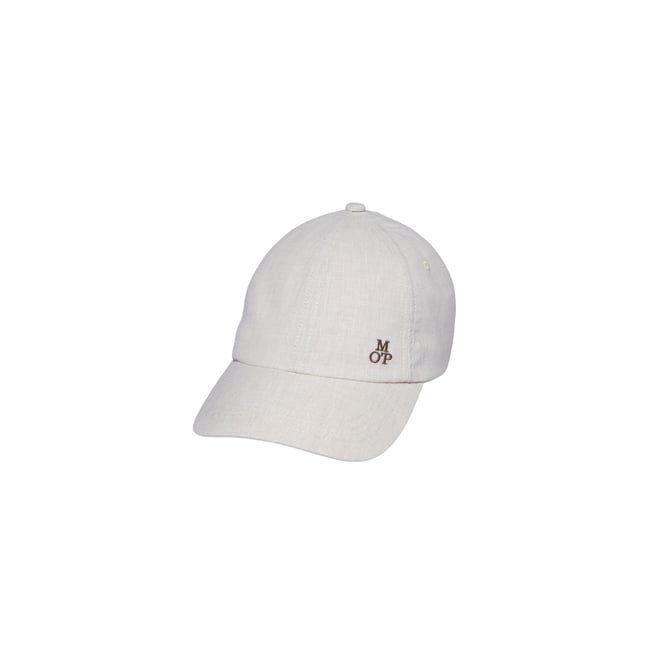 Cap en mélange de coton et de lin bio beige <span itemprop=