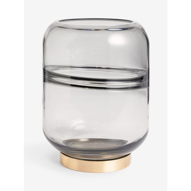 Bougeoir en verre cooper Couleur gris <span itemprop=