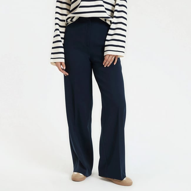 Pantalon Tailleur Femme Banana Republic - Blanc - Taille 6 (US) - Jambes Larges En Crêpe - Neuf Étiqueté