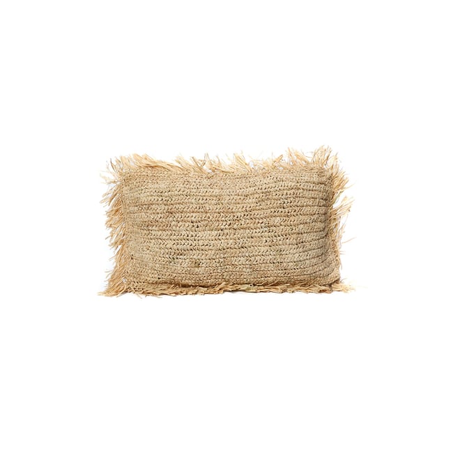 Housse de coussin en raphia RAFFIA beige <span itemprop=