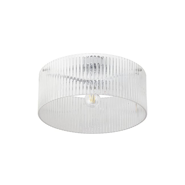 Plafonnier en verre moderne, Meritt Couleur transparent, chrome <span itemprop=