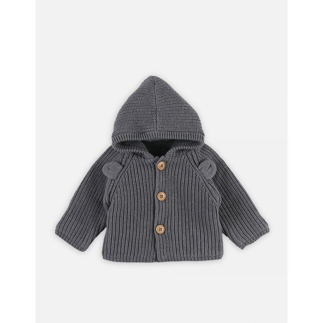M&m mantelet tricot BIO gris <span itemprop=