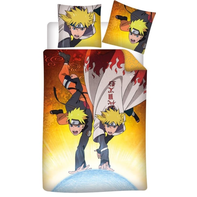 Parure Lit Naruto Shippuden - Housse Couette Réversible 140x200cm + Taie 63x63cm | Motif Nuages Akatsuki